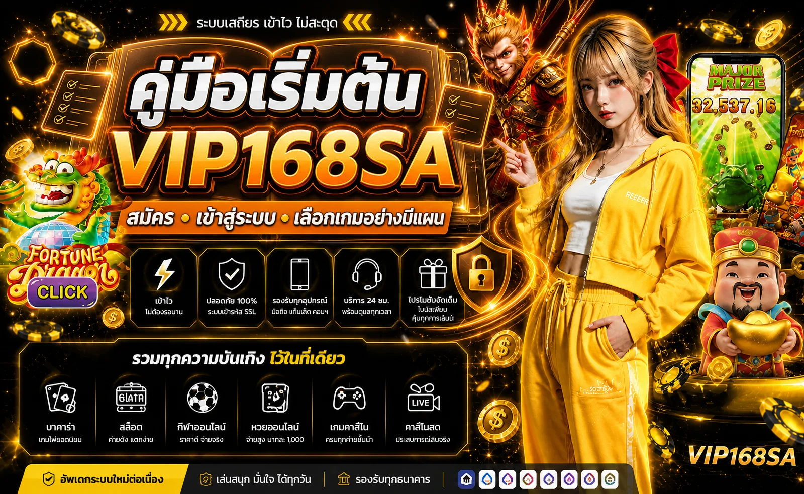 VIP168SA คู่มือสมัคร เข้าสู่ระบบ และเริ่มเล่น